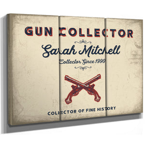 Personalized Gun Collector Sign, Collector of Fine History, Cream & Navy, image 14