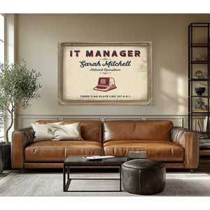 Personalized IT Manager Sign, There's No Place Like 127.0.0.1, Cream & Navy, image 3