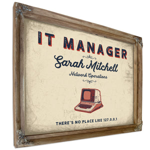 Personalized IT Manager Sign, There's No Place Like 127.0.0.1, Cream & Navy, image 6