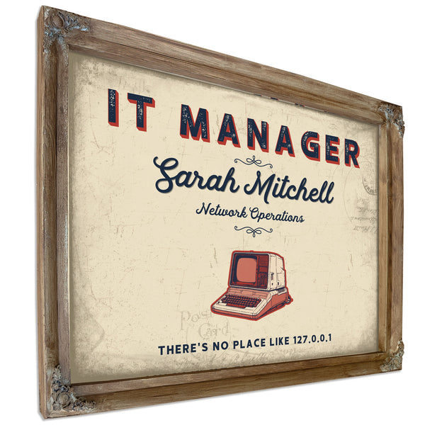 Personalized IT Manager Sign, There's No Place Like 127.0.0.1, Cream & Navy, image 6