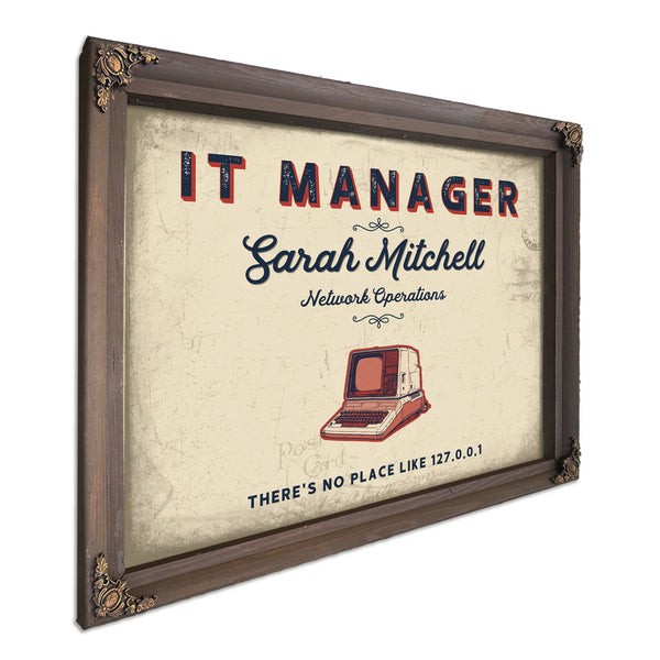 Personalized IT Manager Sign, There's No Place Like 127.0.0.1, Cream & Navy, image 7