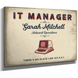 Personalized IT Manager Sign, There's No Place Like 127.0.0.1, Cream & Navy, image 8