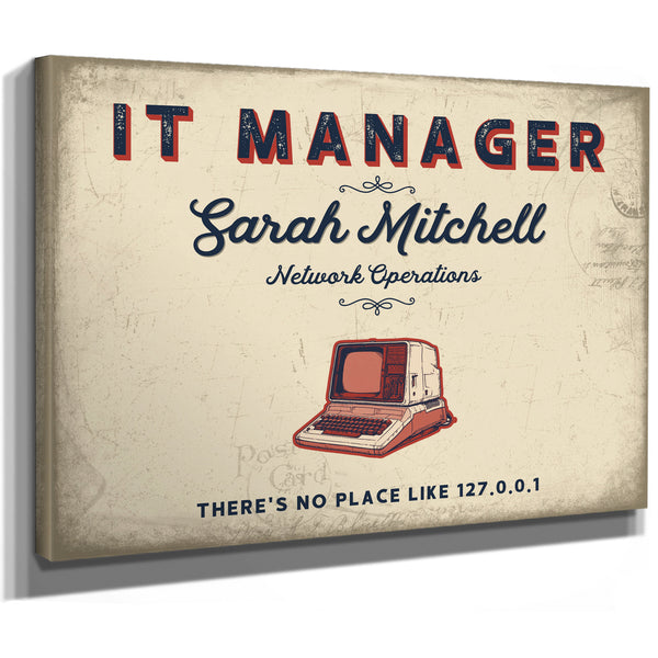 Personalized IT Manager Sign, There's No Place Like 127.0.0.1, Cream & Navy, image 8