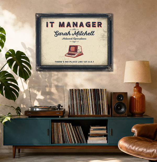 Personalized IT Manager Sign, There's No Place Like 127.0.0.1, Cream & Navy, image 20