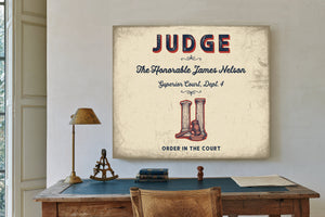 Personalized Judge Sign, Order in the Court, Cream & Navy, image 2