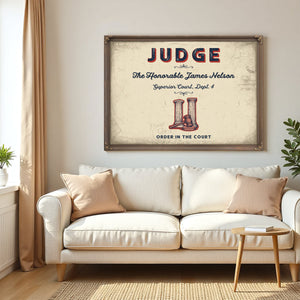 Personalized Judge Sign, Order in the Court, Cream & Navy, image 5