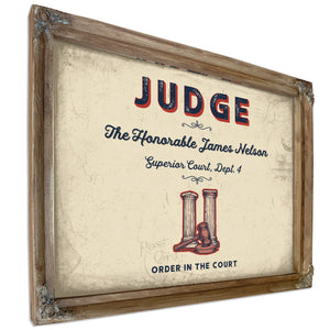 Personalized Judge Sign, Order in the Court, Cream & Navy, image 6