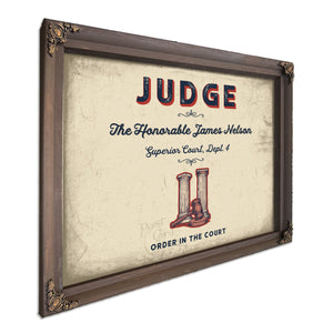 Personalized Judge Sign, Order in the Court, Cream & Navy, image 7