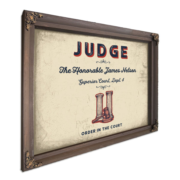 Personalized Judge Sign, Order in the Court, Cream & Navy, image 7