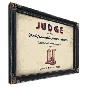 Personalized Judge Sign, Order in the Court, Cream & Navy, image 1