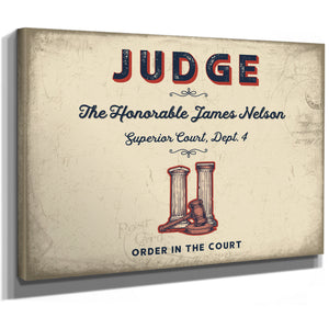 Personalized Judge Sign, Order in the Court, Cream & Navy, image 8