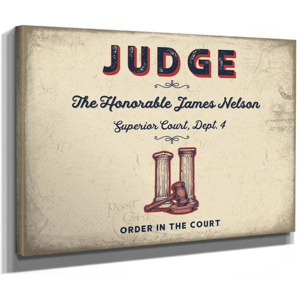 Personalized Judge Sign, Order in the Court, Cream & Navy, image 8