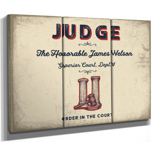 Personalized Judge Sign, Order in the Court, Cream & Navy, image 14