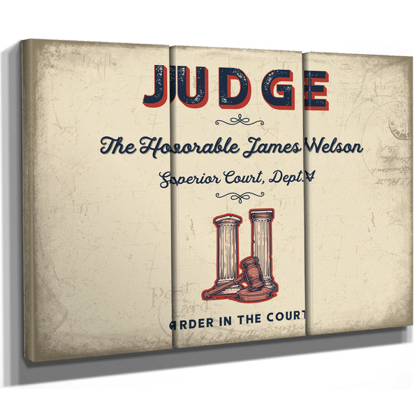 Personalized Judge Sign, Order in the Court, Cream & Navy, image 14