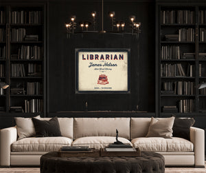Personalized Librarian Sign, Shhh... I'm Reading, Cream & Navy, image 16