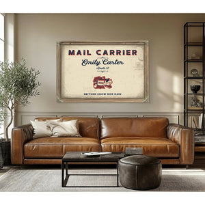 Personalized Mail Carrier Sign, Neither Snow Nor Rain, Cream & Navy, image 3