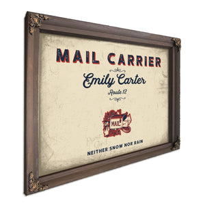 Personalized Mail Carrier Sign, Neither Snow Nor Rain, Cream & Navy, image 7