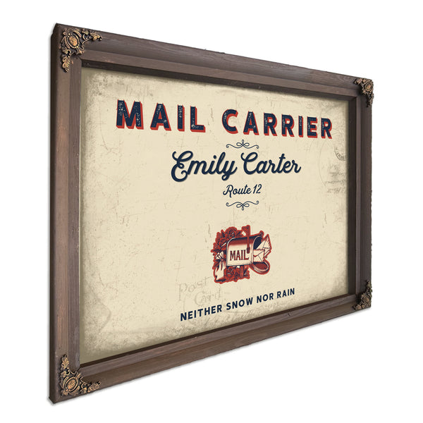 Personalized Mail Carrier Sign, Neither Snow Nor Rain, Cream & Navy, image 7
