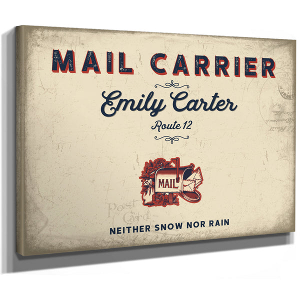 Personalized Mail Carrier Sign, Neither Snow Nor Rain, Cream & Navy, image 8