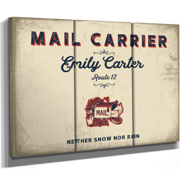 Personalized Mail Carrier Sign, Neither Snow Nor Rain, Cream & Navy, image 14