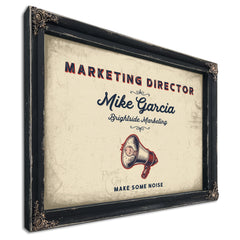 Personalized Marketing Director Sign, Make Some Noise, Cream & Navy, image 1