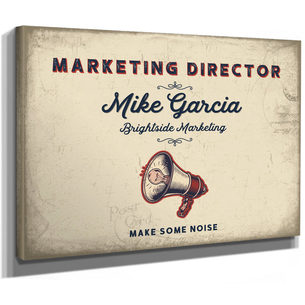 Personalized Marketing Director Sign, Make Some Noise, Cream & Navy, image 8