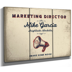 Personalized Marketing Director Sign, Make Some Noise, Cream & Navy, image 14
