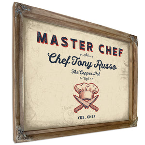 Personalized Master Chef Sign, Yes, Chef, Cream & Navy, image 6