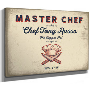 Personalized Master Chef Sign, Yes, Chef, Cream & Navy, image 8