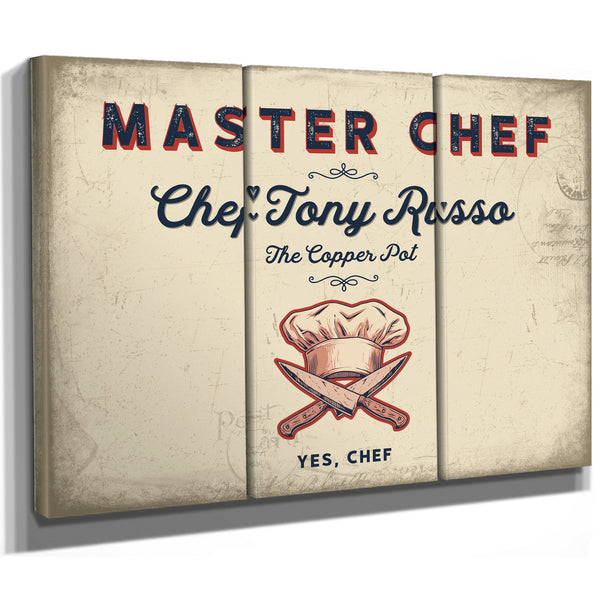 Personalized Master Chef Sign, Yes, Chef, Cream & Navy, image 14