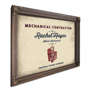 Personalized Mechanical Contractor Sign, Keeping Things Running, Cream & Navy, image 7
