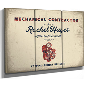 Personalized Mechanical Contractor Sign, Keeping Things Running, Cream & Navy, image 14