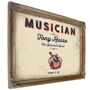 Personalized Musician Sign, Turn It Up, Cream & Navy, image 6