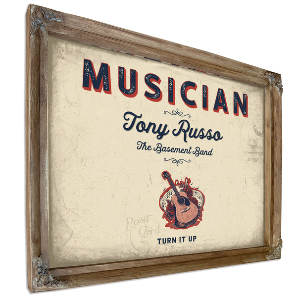 Personalized Musician Sign, Turn It Up, Cream & Navy, image 6