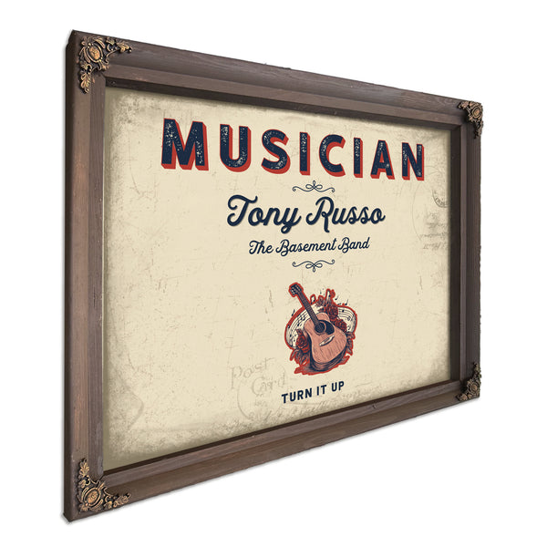 Personalized Musician Sign, Turn It Up, Cream & Navy, image 7