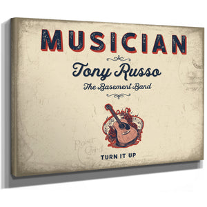 Personalized Musician Sign, Turn It Up, Cream & Navy, image 8