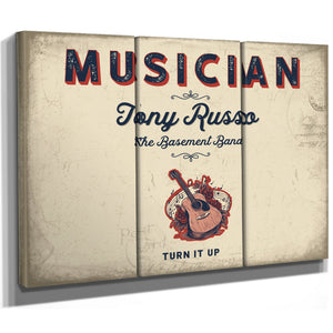 Personalized Musician Sign, Turn It Up, Cream & Navy, image 14
