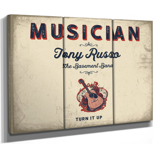 Personalized Musician Sign, Turn It Up, Cream & Navy, image 14