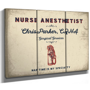 Personalized Nurse Anesthetist Sign, Nap Time Is My Specialty, Cream & Navy, image 14
