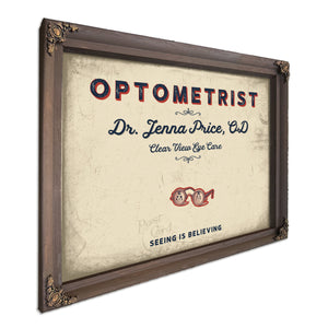 Personalized Optometrist Sign, Seeing Is Believing, Cream & Navy, image 7