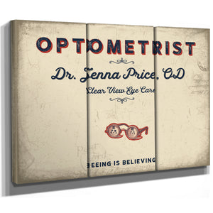 Personalized Optometrist Sign, Seeing Is Believing, Cream & Navy, image 14