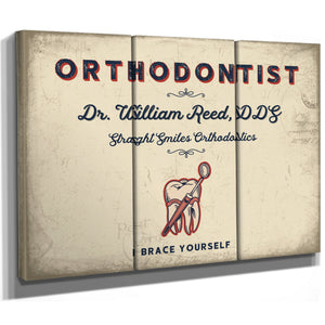 Personalized Orthodontist Sign, Brace Yourself, Cream & Navy, image 14