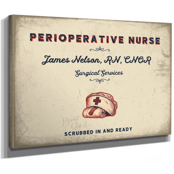 Personalized Perioperative Nurse Sign, Scrubbed In and Ready, Cream & Navy, image 8