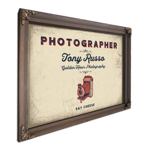 Personalized Photographer Sign, Say Cheese, Cream & Navy, image 7