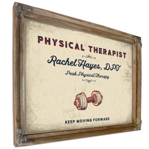 Personalized Physical Therapist Sign, Keep Moving Forward, Cream & Navy, image 6
