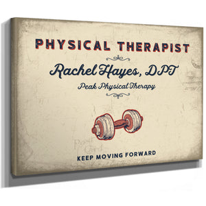 Personalized Physical Therapist Sign, Keep Moving Forward, Cream & Navy, image 8