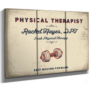 Personalized Physical Therapist Sign, Keep Moving Forward, Cream & Navy, image 14