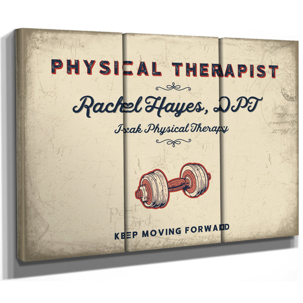 Personalized Physical Therapist Sign, Keep Moving Forward, Cream & Navy, image 14