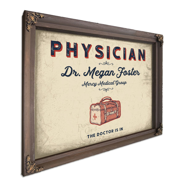 Personalized Physician Sign, The Doctor Is In, Cream & Navy, image 7