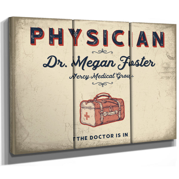 Personalized Physician Sign, The Doctor Is In, Cream & Navy, image 14
